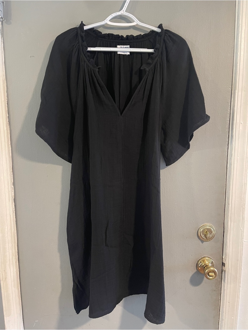 Old Navy Split-Neck Crinkle Gauze Mini Swing Dress Size L